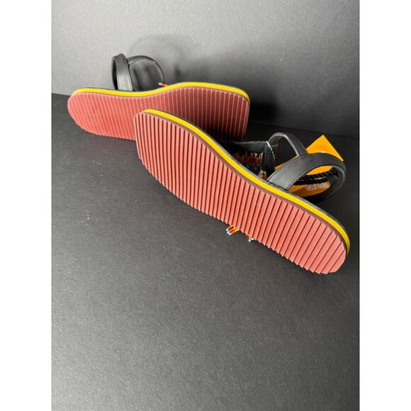 Farm Rio Black Banana Beaded Flat Sandal Size US 9 New in Box w/ dustbag - Picture 8 of 8